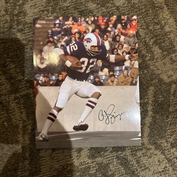 Buffalo Bills Action Football Print oj simpson signed - Picture 1 of 1